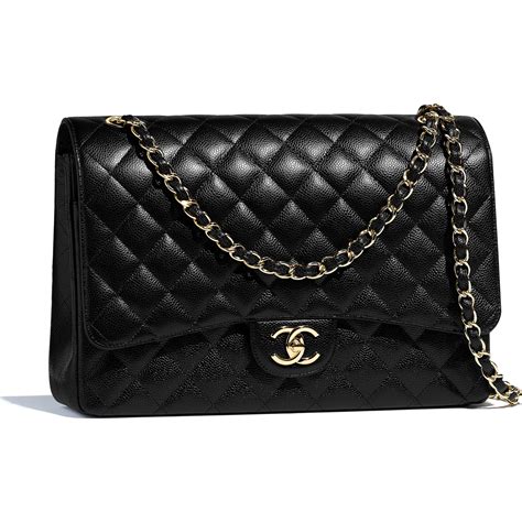 chanel maxi bag caviar|Maxi classic handbag, Grained calfskin & gold.